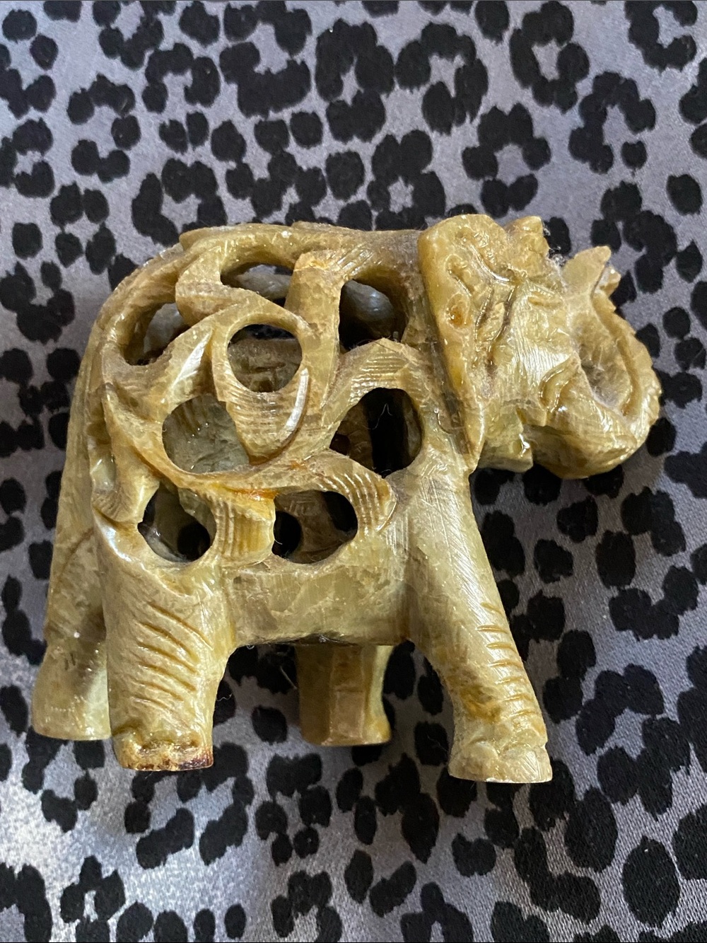 Lucky Mother And Baby Carved By Hand Elephants